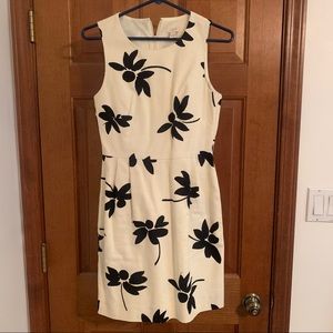 White and black dress from J. Crew.